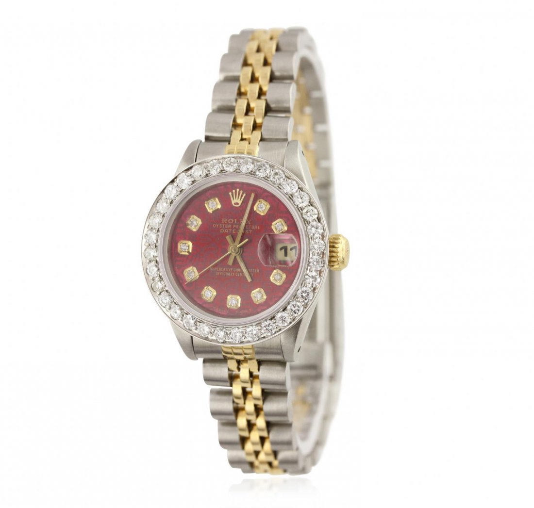 Ladies Rolex Two-Tone Date Just Wristwatch GB4897: Ladies Rolex Two-Tone Date Just Wristwatch GB4897. G-4 Average Condition! UK2004PK. One ladies, hand crafted & machine milled Rolex DateJust Model wristwatch electronically tested, Stainless Steel Cas