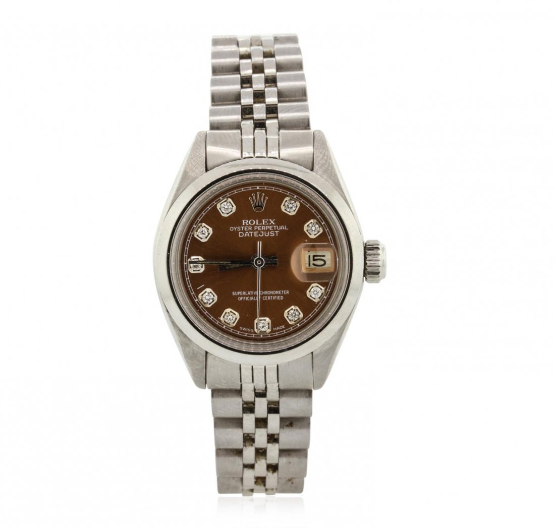 Ladies Rolex Stainless Steel DateJust Wristwatch A7340: Ladies Rolex Stainless Steel DateJust Wristwatch A7340. G-4 Average Condition! CN6522KK. One ladies, hand crafted & machine milled Rolex DateJust Model stainless steel wristwatch electronically tested