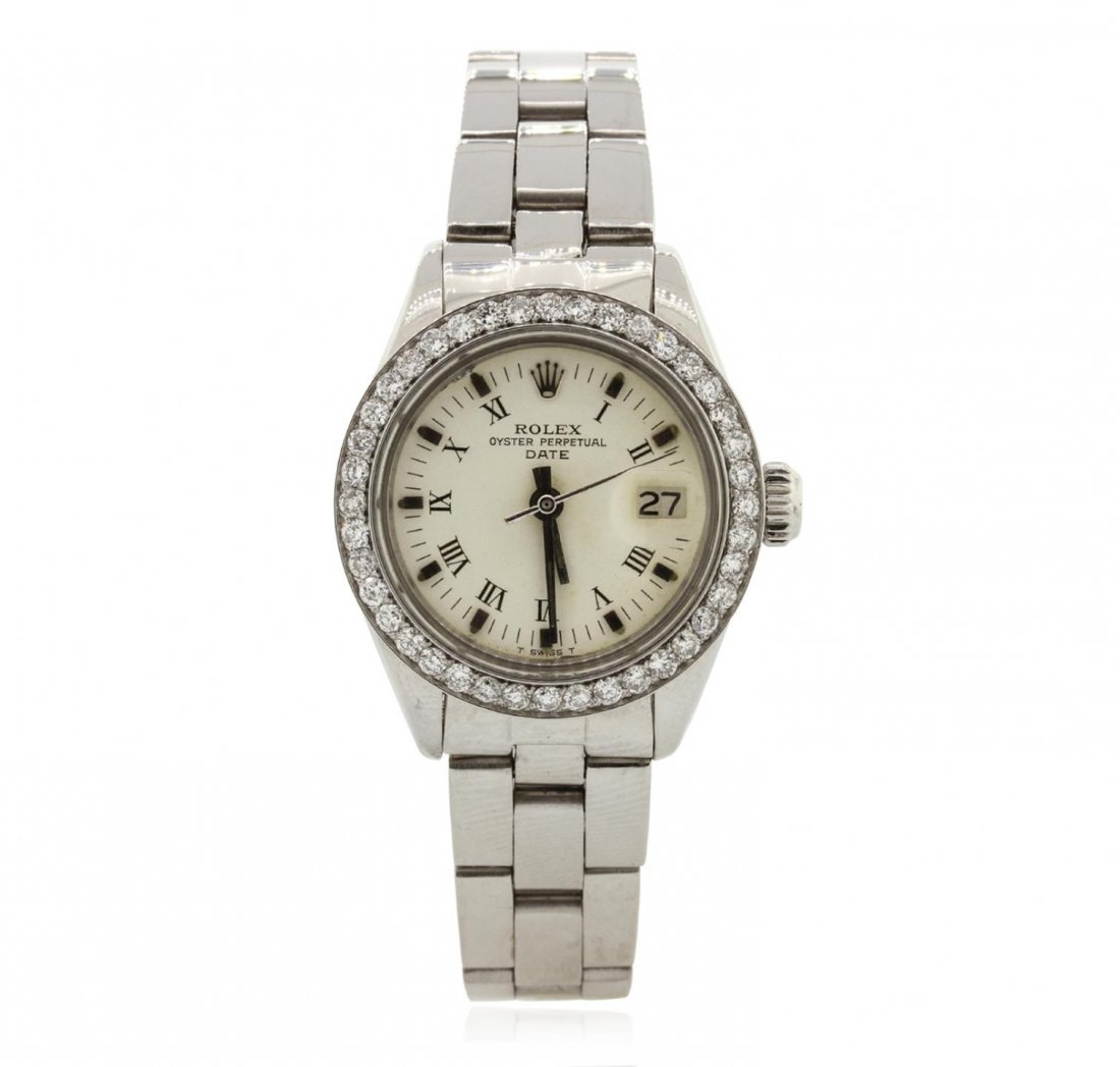 Ladies Rolex Stainless Steel Date Model Wristwatch: Ladies Rolex Stainless Steel Date Model Wristwatch A7339. G-4 Average Condition! KT2572JH. One ladies, hand crafted & machine milled Rolex Date Model Stainless Steel wristwatch electronically tested,