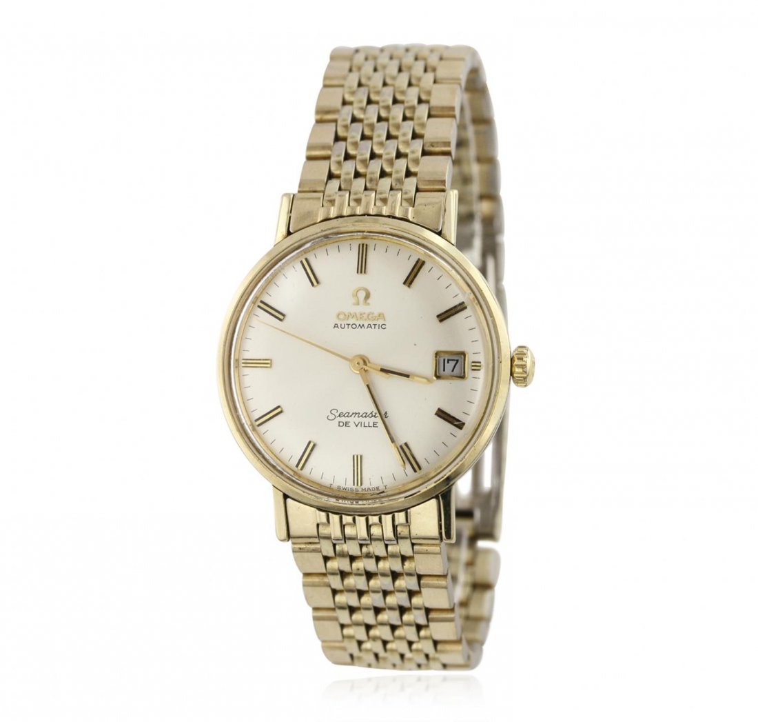 Gents Omega Seamaster DeVille Stainless Steel: Gents Omega Seamaster DeVille Stainless Steel Wristwatch JRM351. Good Condition! FH209JD. One, hand crafted & machine milled Omega Dress wristwatch in gold plated stainless steel, Circa 1960. Model: S