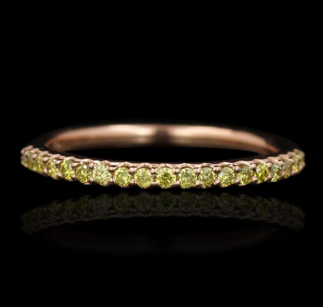 14KT Rose Gold 0.21ctw Yellow Diamond Ring GB4476: 14KT Rose Gold 0.21ctw Yellow Diamond Ring GB4476. Good Condition! MZ403WS. One ring featuring: 1.90 grams of 14KT rose gold and 0.21ctw of yellow diamonds.