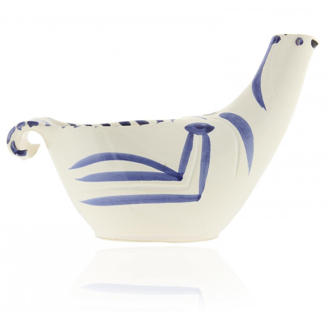 Picasso Madoura Ceramic Pottery GB3456: Picasso Madoura Ceramic Pottery GB3456. Great Condition! XY4056RE. One ceramic pottery bird jug sculpture. A earthenware clay turners ceramic bird jug with decoration engraved by knife. Inscribed stam