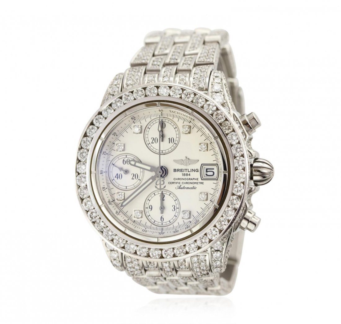 Gents Breitling Stainless Steel Windrider Chronomat: Gents Breitling Stainless Steel Windrider Chronomat Wristwatch GB4898. G-5 Fine Condition! FK60031KN. One gent's, machine milled & hand crafted Breitling Stainless Steel Windrider Chronomat Evolution 