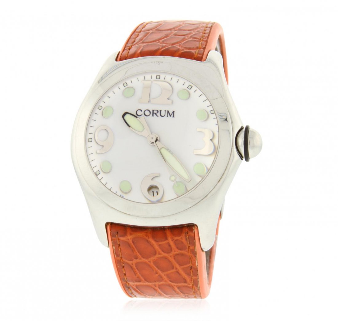 Gents Corum Wristwatch LAJB102: Gents Corum Wristwatch LAJB102. Good Condition! AP456KR. One gents Corum Bubble Boutique Ed watch. This watch features 54mm (w/lugs) Stainless Steel case 20mm thick and 45mm wide without the crown, Wh