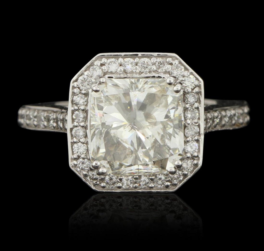 14KT White Gold 3.62ct I-1/M Diamond Ring A6331: 14KT White Gold 3.62ct I-1/M Diamond Ring A6331. Great Condition! BK80051KC. One electronically tested 14KT white gold ladies cast diamond unity ring with a bright polish finish. Condition is new, goo