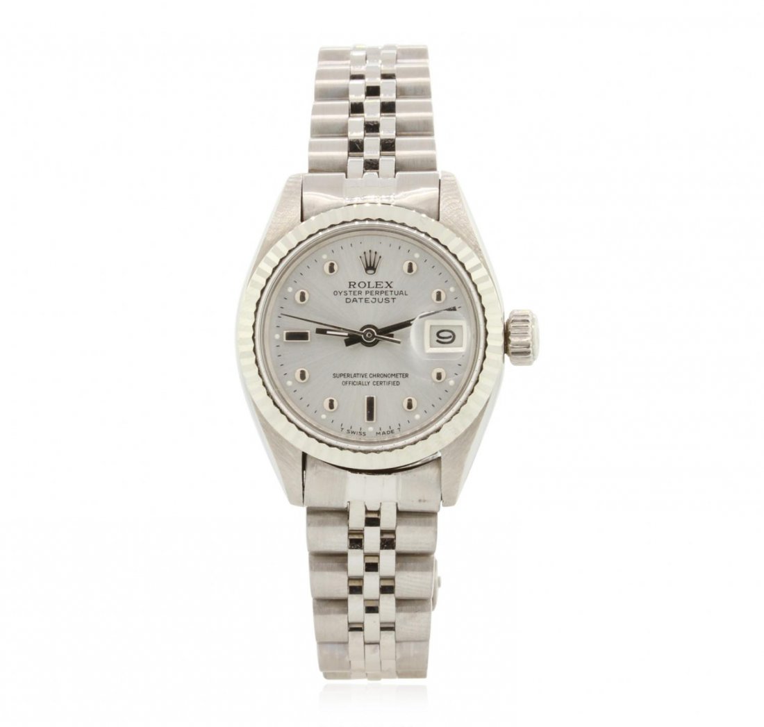 Ladies Rolex Stainless Steel DateJust Wristwatch A7306: Ladies Rolex Stainless Steel DateJust Wristwatch A7306. G-5 Fine Condition! MS4102CB. One ladies, hand crafted & machine milled Rolex DateJust Model stainless steel wristwatch electronically tested, C