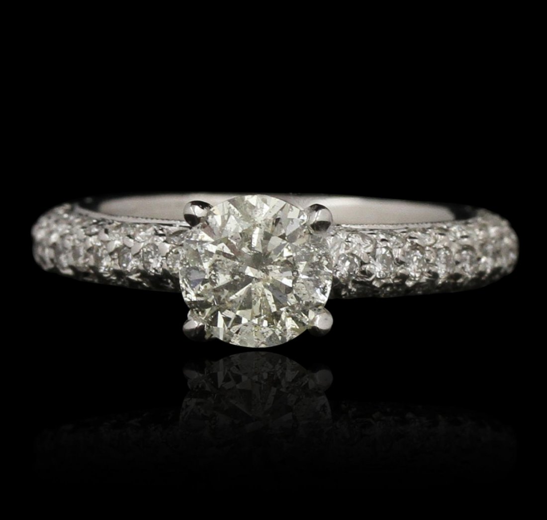 14KT White Gold 1.15ct I-1/M Diamond Ring GB3558: 14KT White Gold 1.15ct I-1/M Diamond Ring GB3558. Good Condition! NR7003ZS. One electronically tested 14KT white gold ladies cast & assembled diamond unity ring. Condition is good. The featured diamon