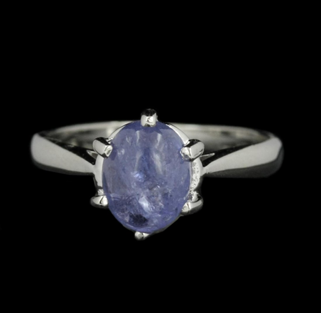 SILVER 2.18ct Tanzanite Ring SLV459: SILVER 2.18ct Tanzanite Ring SLV459. New Condition! BK601EF. One electronically tested 925 silver ladies cast tanzanite solitaire ring with a bright polish finish. Identified with markings of "925". C