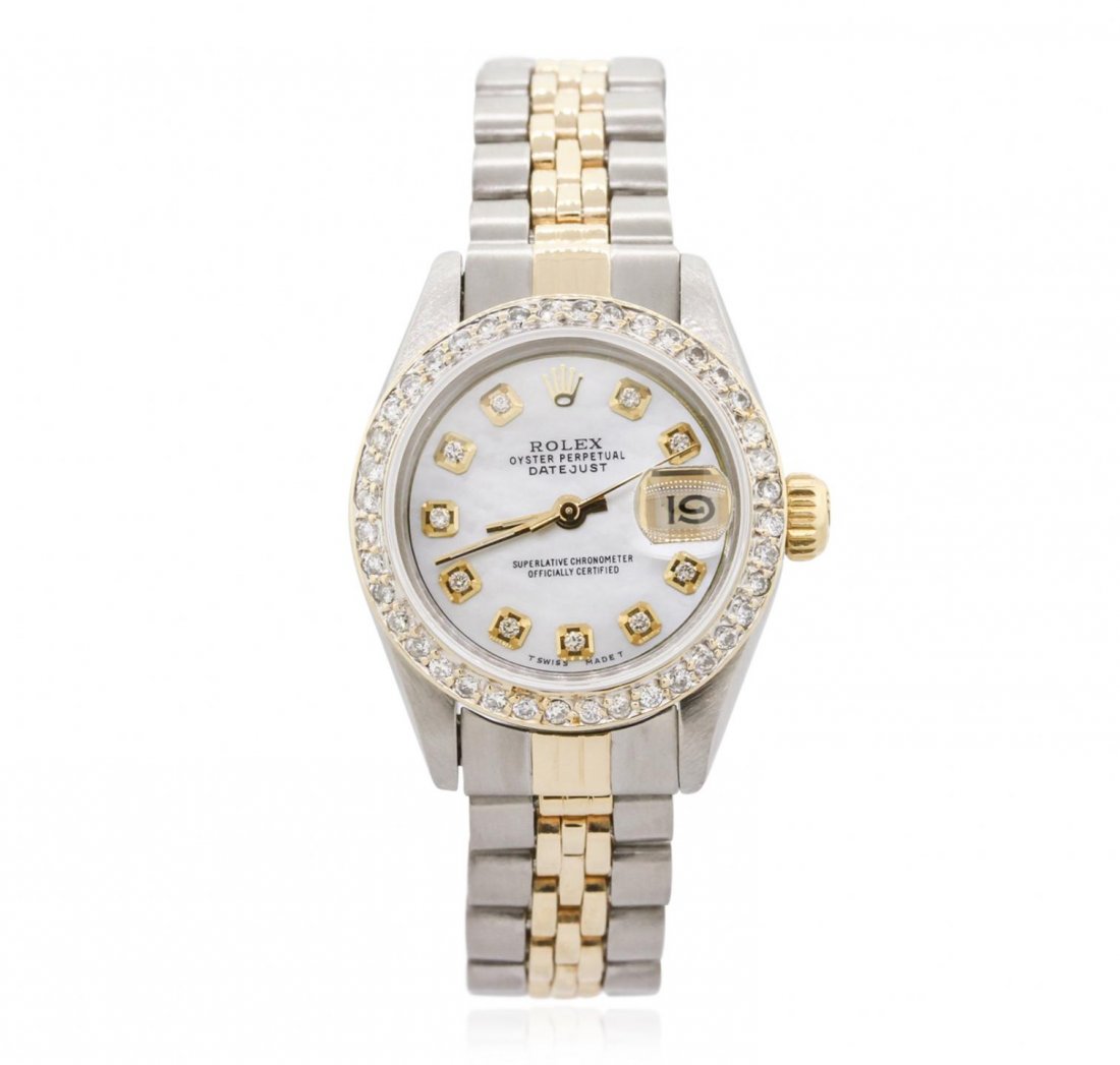 Ladies Rolex DateJust 14KT Yellow Gold and Stainless: Ladies Rolex DateJust 14KT Yellow Gold and Stainless Steel 0.40ctw Diamond Wristwatch GB6322. G-4 Average Condition! NA4573KN. One ladies, hand crafted & machine milled Rolex DateJust Model wristwatch