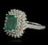 14KT White Gold 3.05ct Emerald and Diamond Ring - 2
