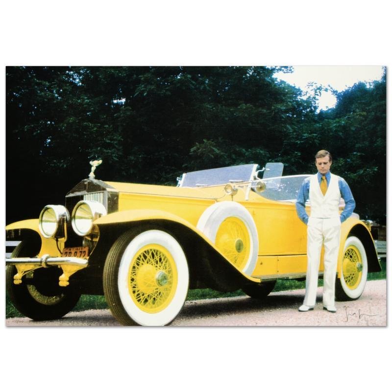 Great Gatsby by Steve Schapiro: "Great Gatsby" is a limited edition lithograph on museum quality paper, numbered and hand signed by Steve Schapiro. It depicts a scene from the 1974 movie "The Great Gatsby" starring Robert Redford an