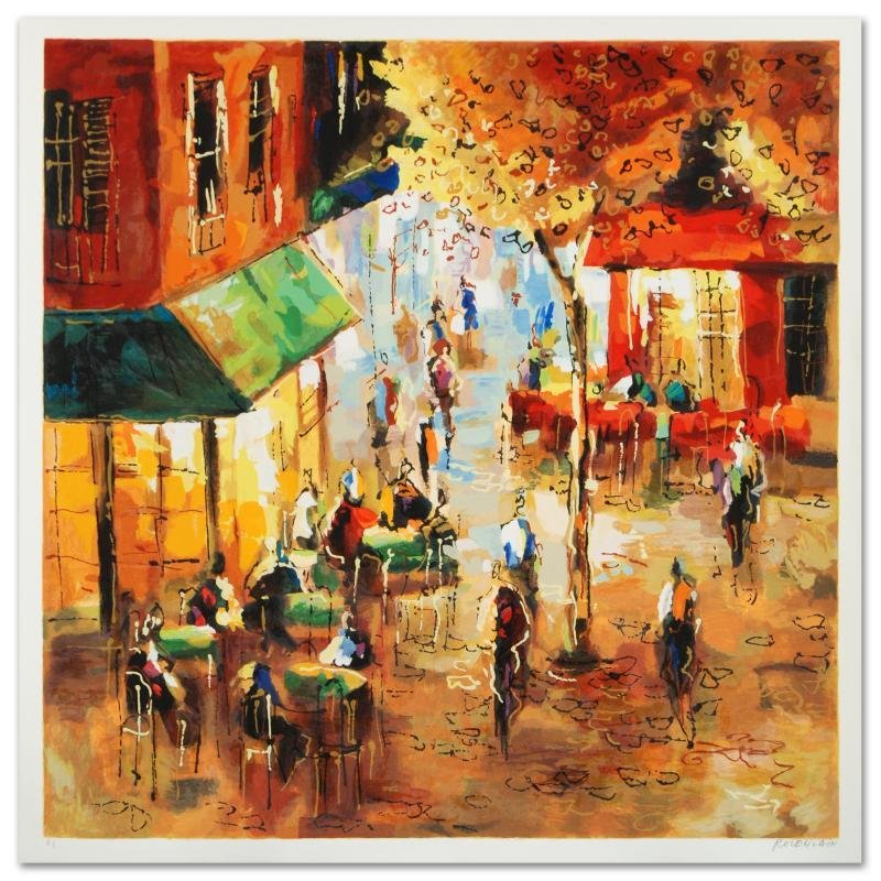 Night Tranquility by Michael Rozenvain: Michael Rozenvain's remarkable art piece is full of rich color and entertaining artistry! "Night Tranquility" is a limited edition serigraph on paper, hand signed by Rozenvain! Measures approx. 26" x