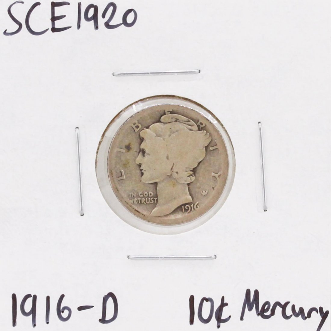 1916-D Dime Liberty Head Silver Coin: One 1916-D Dime G04 Liberty Head Silver Coin