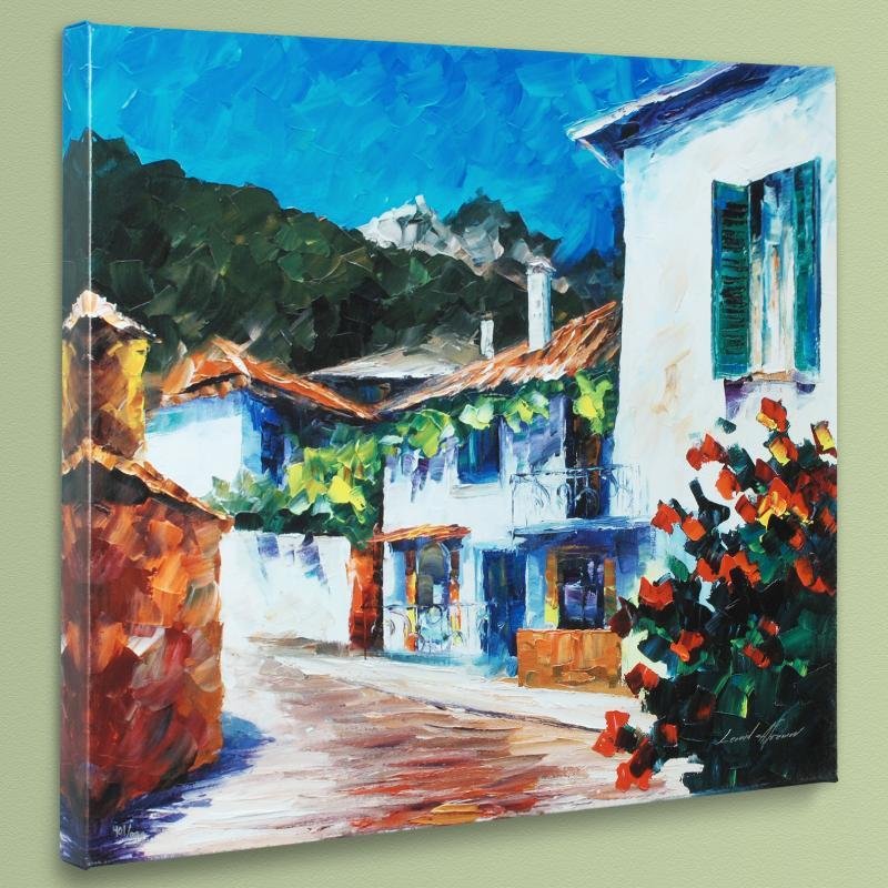 The Villa by Leonid Afremov: Leonid Afremov's masterful use of color and texture make his paintings unique collectibles that are sure to brighten any wall. "The Villa" is a limited edition giclee on stretched canvas, numbered and