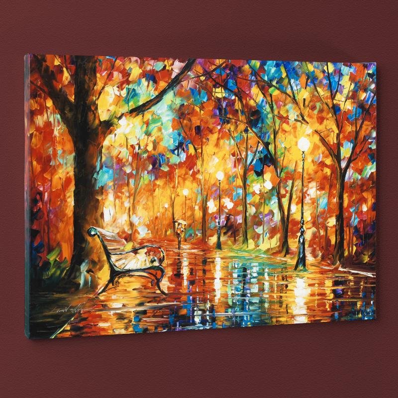 Burst of Autumn by Leonid Afremov: Leonid Afremov's masterful use of color and texture make his paintings unique collectibles that are sure to brighten any wall. "Burst of Autumn" is a limited edition giclee on stretched canvas, number