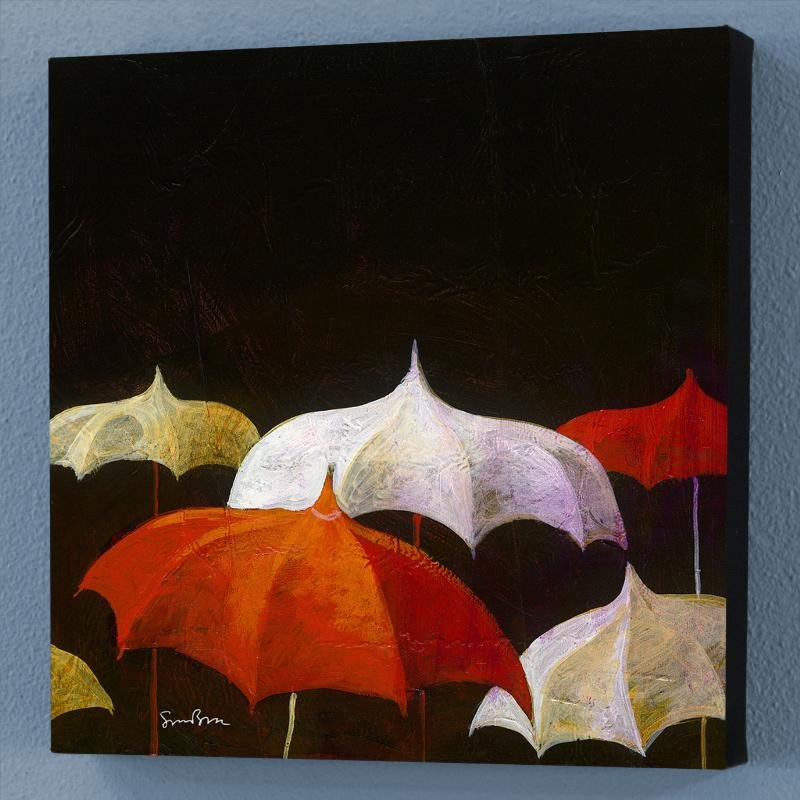 Chit Chat by Simon Bull: Simon Bull depicts gleaming flowers with bold hues and delicate details, creating graceful and elegant pieces of art. "Anticipation" is a limited edition giclee on canvas, numbered and bearing Bull's