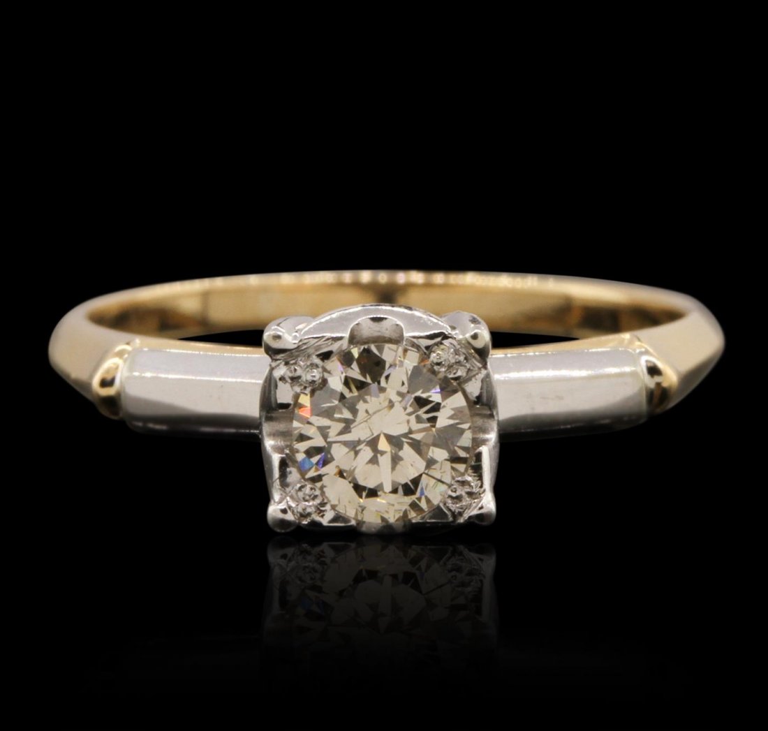 Platinum 0.44ct Diamond Solitaire Ring: One ring featuring: 2.90 grams of platinum and (1) 0.44ct diamond.