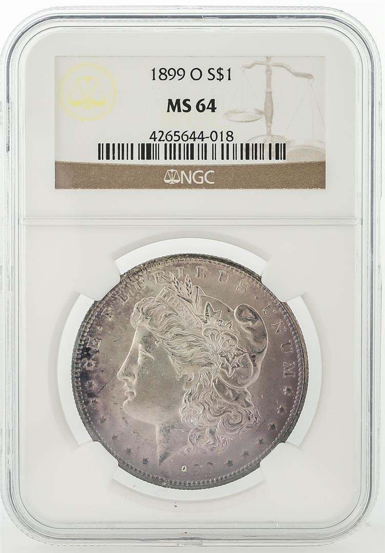 1899-O NGC MS64 Morgan Silver Dollar: One 1899-O NGC MS64 Morgan Silver Dollar. NGC Certified.