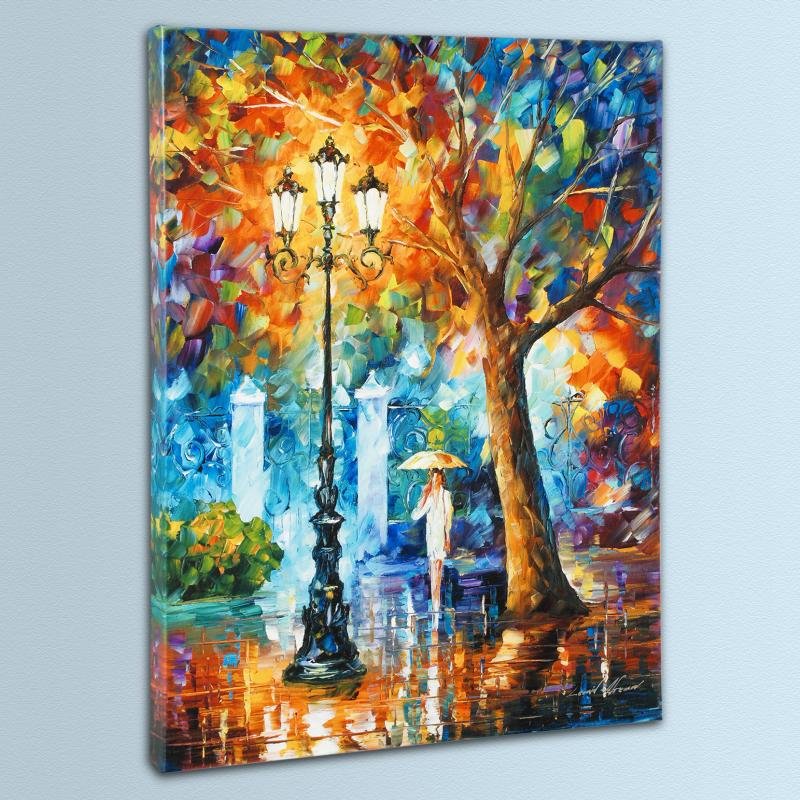 Night Aura by Leonid Afremov: Leonid Afremov's masterful use of color and texture make his paintings unique collectibles that are sure to brighten any wall. "Night Aura" is a limited edition giclee on stretched canvas, numbered in