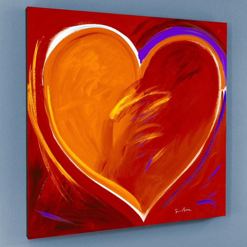 Deep In My Heart by Simon Bull: Simon Bull depicts gleaming flowers with bold hues and delicate details, creating graceful and elegant pieces of art. "Deep In My Heart" is a limited edition giclee on canvas, numbered and bearing Bul