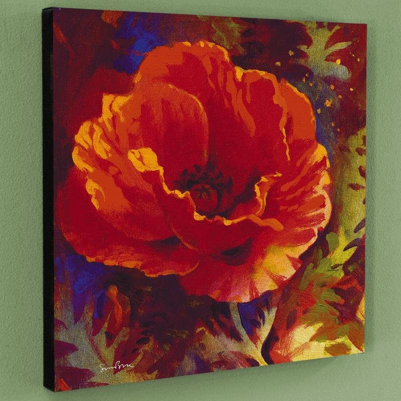 Bright Morning Dew by Simon Bull: Simon Bull depicts gleaming flowers with bold hues and delicate details, creating graceful and elegant pieces of art. "Bright Morning Dew" is a limited edition giclee on canvas, numbered and bearing B