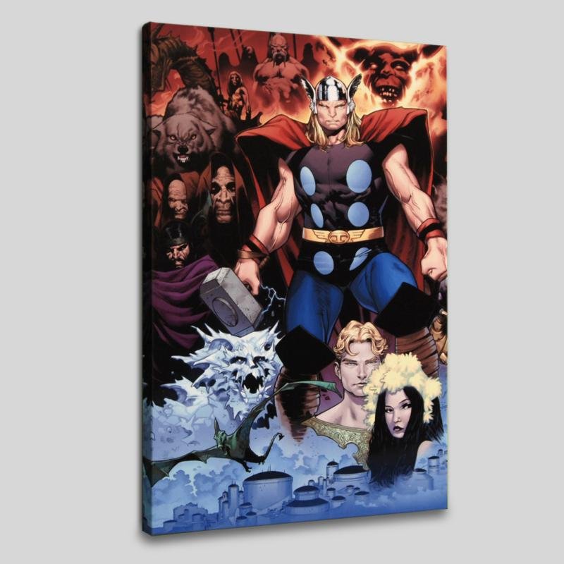 Thor: Tales of Asgard by Stan Lee and Jack Kirby #1 by: A piece of comic book history, this limited edition print, drawn by Oliver Coipel, depicts the mighty Thor. Olivier Coipel is a French comic book artist, known for his work on books such as House of M