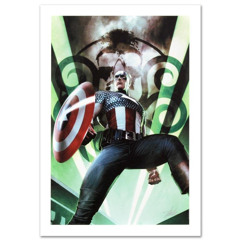 Captain America: Hail Hydra #1 by Stan Lee - Marvel: A piece of comic book history, this limited edition print, drawn by Adi Granov, depicts a heroic Captain America. While working for Marvel, Adi Granov has drawn covers for Spider-Man, X-Men, and the F