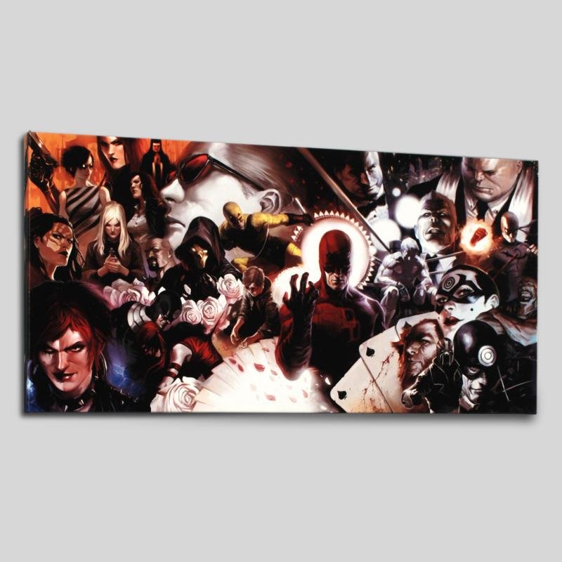Daredevil #500 by Marvel Comics: A piece of comic book history, this limited edition print, drawn by Marko Djurdjevic, depicts classic characters Daredevil and Kingpin among many others. Marko Djurdjevic was discovered by Marvel afte