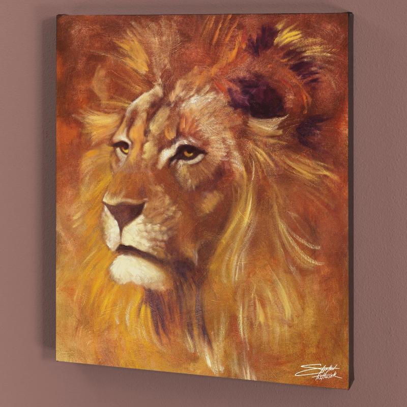 Lion by Stephen Fishwick: With bright colors and expressive lines, Stephen Fishwick puts a unique spin on pop culture portraits. "Lion" is a limited edition giclee on stretched canvas, numbered and bears the artist's authorize