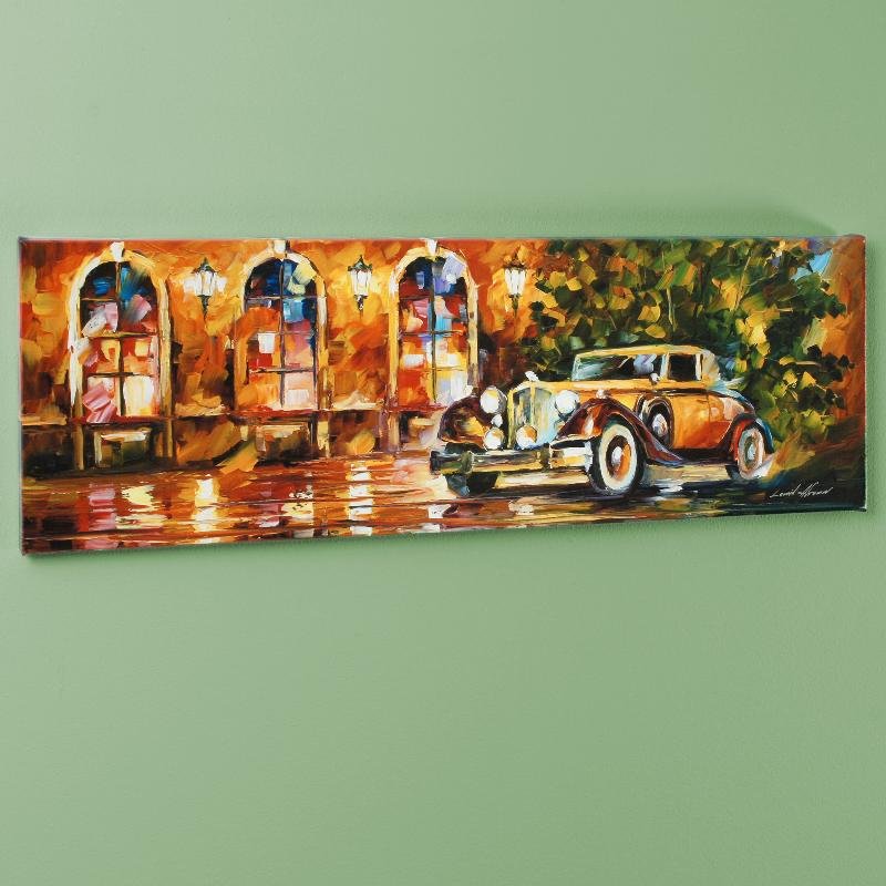 1934 Packard by Leonid Afremov: Leonid Afremov's masterful use of color and texture make his paintings unique collectibles that are sure to brighten any wall. "1934 Packard" is a limited edition giclee on stretched canvas, numbered 