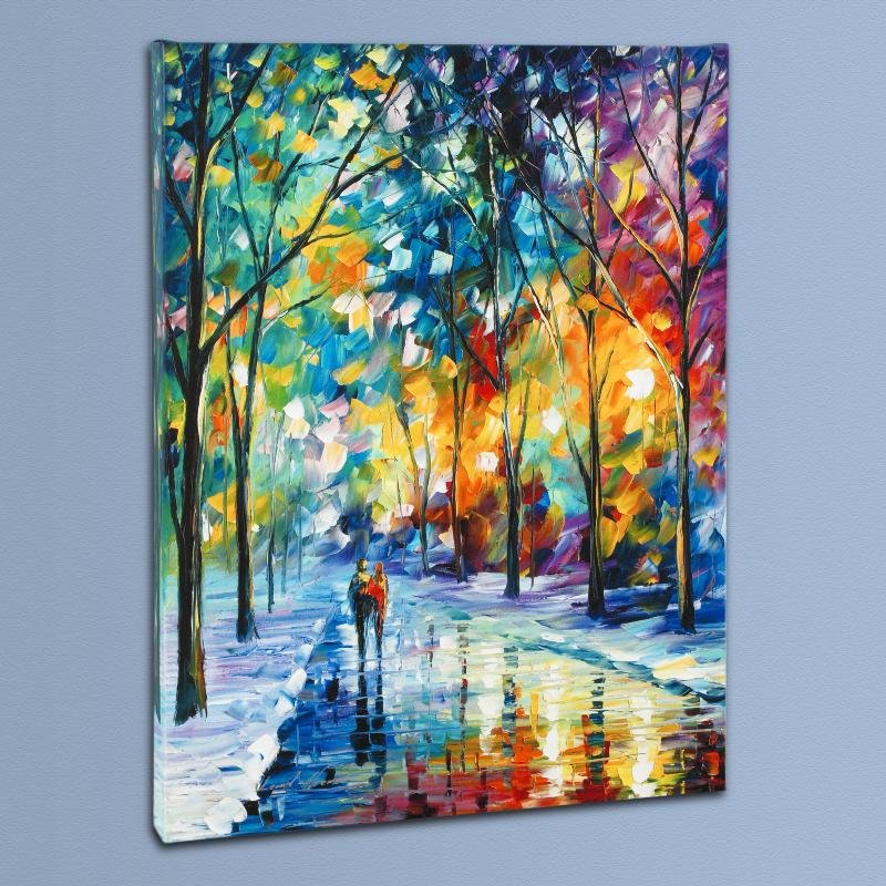 Under the Gaze by Leonid Afremov: Leonid Afremov's masterful use of color and texture make his paintings unique collectibles that are sure to brighten any wall. "Under the Gaze" is a limited edition giclee on stretched canvas, numbere