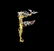Erte Swarovski Crystal Letter F Pendant Brooch -