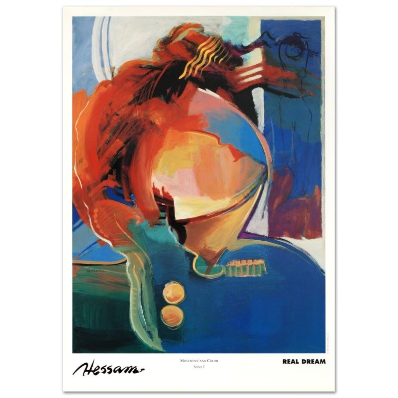 Real Dream by Hessam Abrishami: "Movement and Color - Series I/Real Dream" is a poster (1994) by Hessam Abrishami. Measures approx. 23" x 32.5" (with border), 21.5" x 28.5" (image).