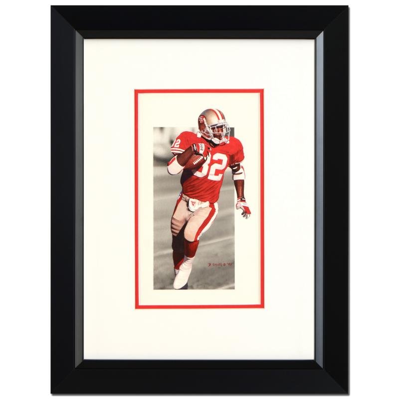 Original John Taylor (49ers) by Daniel M. Smith: "John Taylor (49ers)" is an original watercolor painting on paper by Daniel M. Smith, hand signed and dated (1995) by the artist! This piece comes custom framed! Includes Certificate of Authenticity!