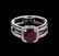 2.22ct Ruby and Diamond Ring - 14KT White Gold - 2
