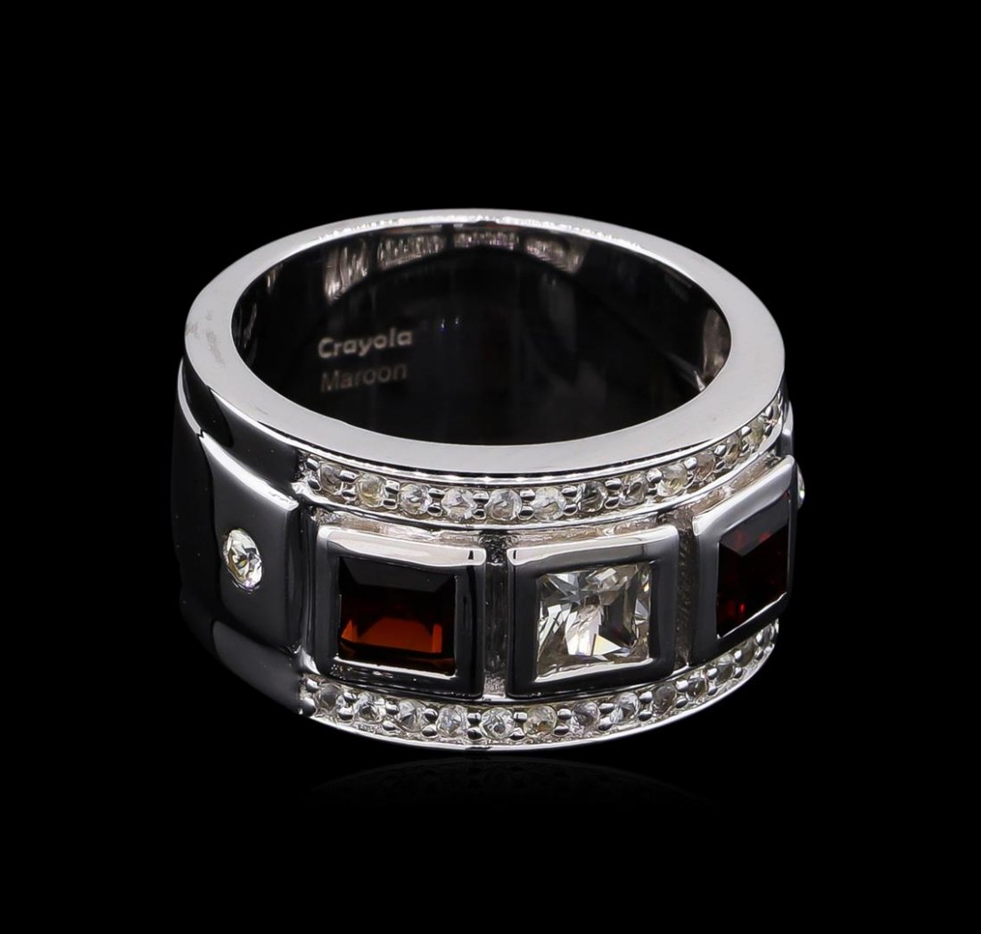 0.54ctw Garnet and White Sapphire Ring - .925 Silver: From the brand whose products have inspired creative expression for more than 110 years comes this beautiful ring by Crayola. This stunning piece of jewelry reflects the image and colorful personality