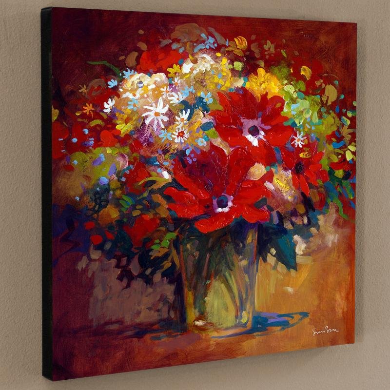 In The Morning Light by Bull, Simon: Simon Bull depicts gleaming flowers with bold hues and delicate details, creating graceful and elegant pieces of art. "In The Morning Light" is a limited edition giclee on canvas, numbered and bearing