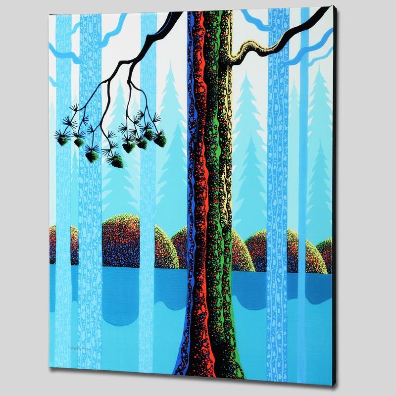 Blue Neon by Holt, Larissa: Larissa Holt, a student of distinguished artist Eyvind Earle(1916-2000), uses bold colors and breathtaking scenery to create images of Nature in her own unique style. "Blue Neon" is a limited edition