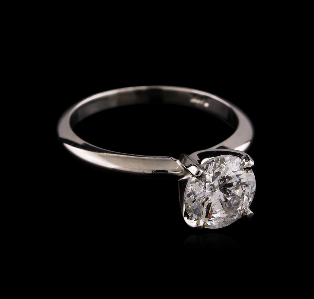 1.61ct Diamond Solitaire Ring - 14KT White Gold: One electronically tested 14KT white gold lady's cast solitaire engagement ring with a knife edge shank with a bright polish finish. The featured lady's ring has a shank measuring 1.99 millimeters wid