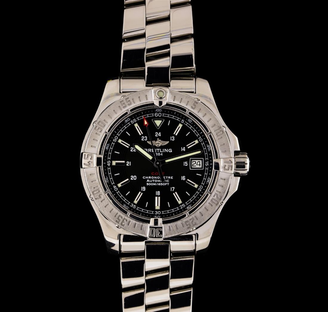 Breitling Stainless Steel Colt Automatic Men's Watch: One gents, Breitling Colt wristwatch electronically tested Stainless Steel, Case: 41mm diameter, Case Back: engrave in high relief the Breitling Logo, additional manufacturers information, model and s