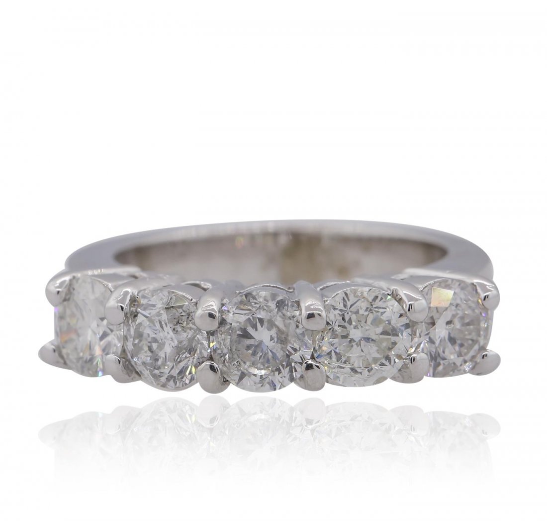 14KT White Gold 2.02 ctw Diamond Ring: One electronically tested 14KT white gold ladies combination cast & assembled diamond ring with a bright polish finish. Identified with markings of "14K". Condition is new. Containing: Five prong set 