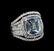 5.42 ctw Aquamarine and Diamond Ring - 18KT White Gold