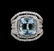 5.42 ctw Aquamarine and Diamond Ring - 18KT White Gold - 2