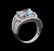 5.42 ctw Aquamarine and Diamond Ring - 18KT White Gold - 4