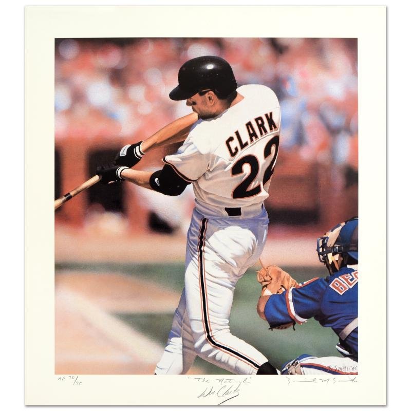 The Natural (Will Clark) AP by Smith, Daniel M.: "The Natural (Will Clark)" is a limited edition lithograph on paper dated (1989) by Daniel M. Smith, AP numbered and hand signed by both the artist and Will Clark! Includes Certificate of Authenticity