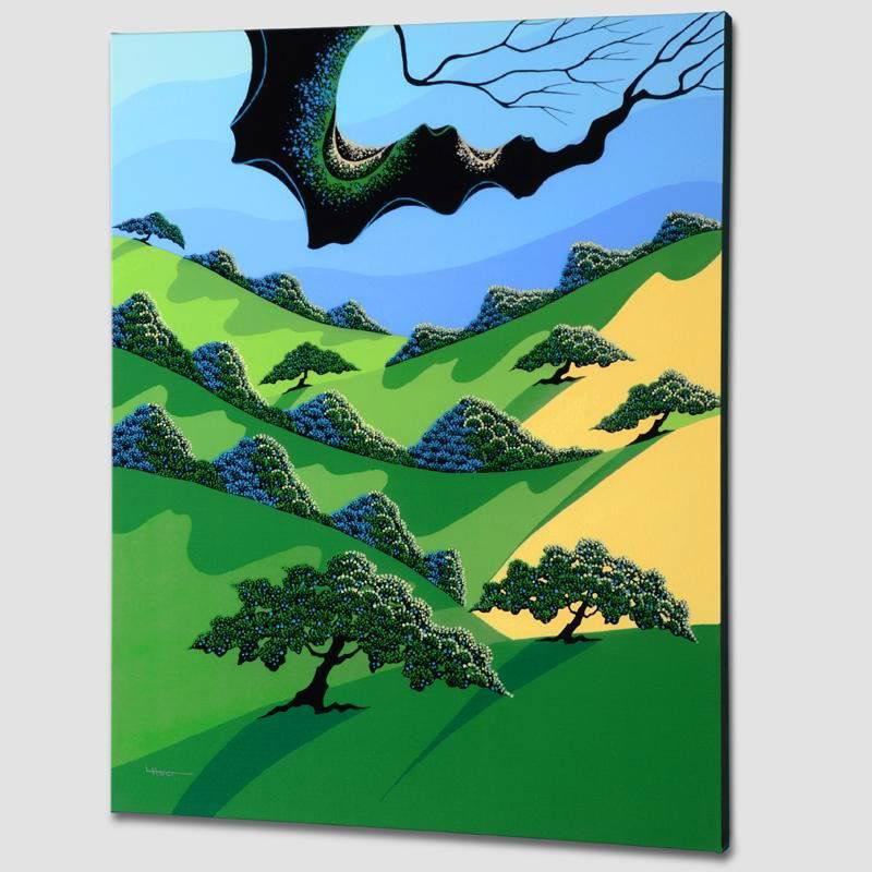 Fields of My Father by Holt, Larissa: Larissa Holt, a student of distinguished artist Eyvind Earle(1916-2000), uses bold colors and breathtaking scenery to create images of Nature in her own unique style. "Fields of My Father" is a limite