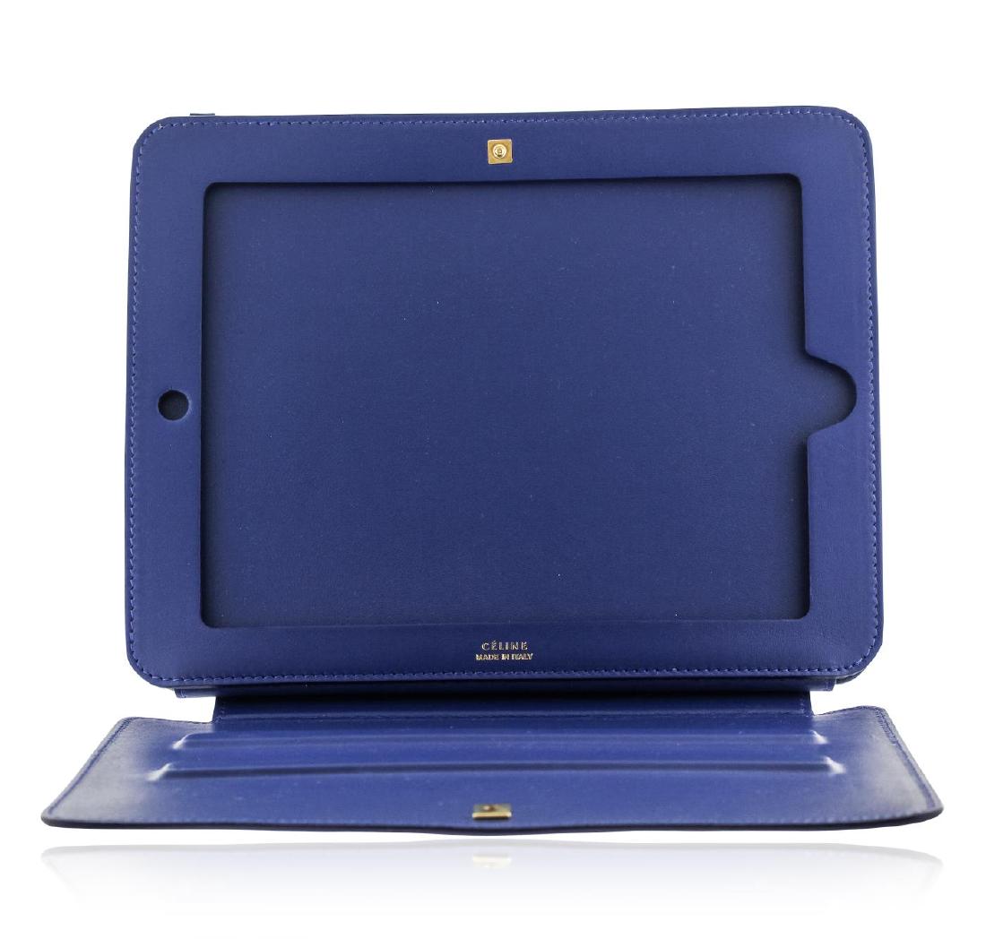 Blue Celine iPad Case: One blue and taupe Celine iPad case. New with tags attached. Dimensions of case 8 x 10. Includes Celine dust bag.