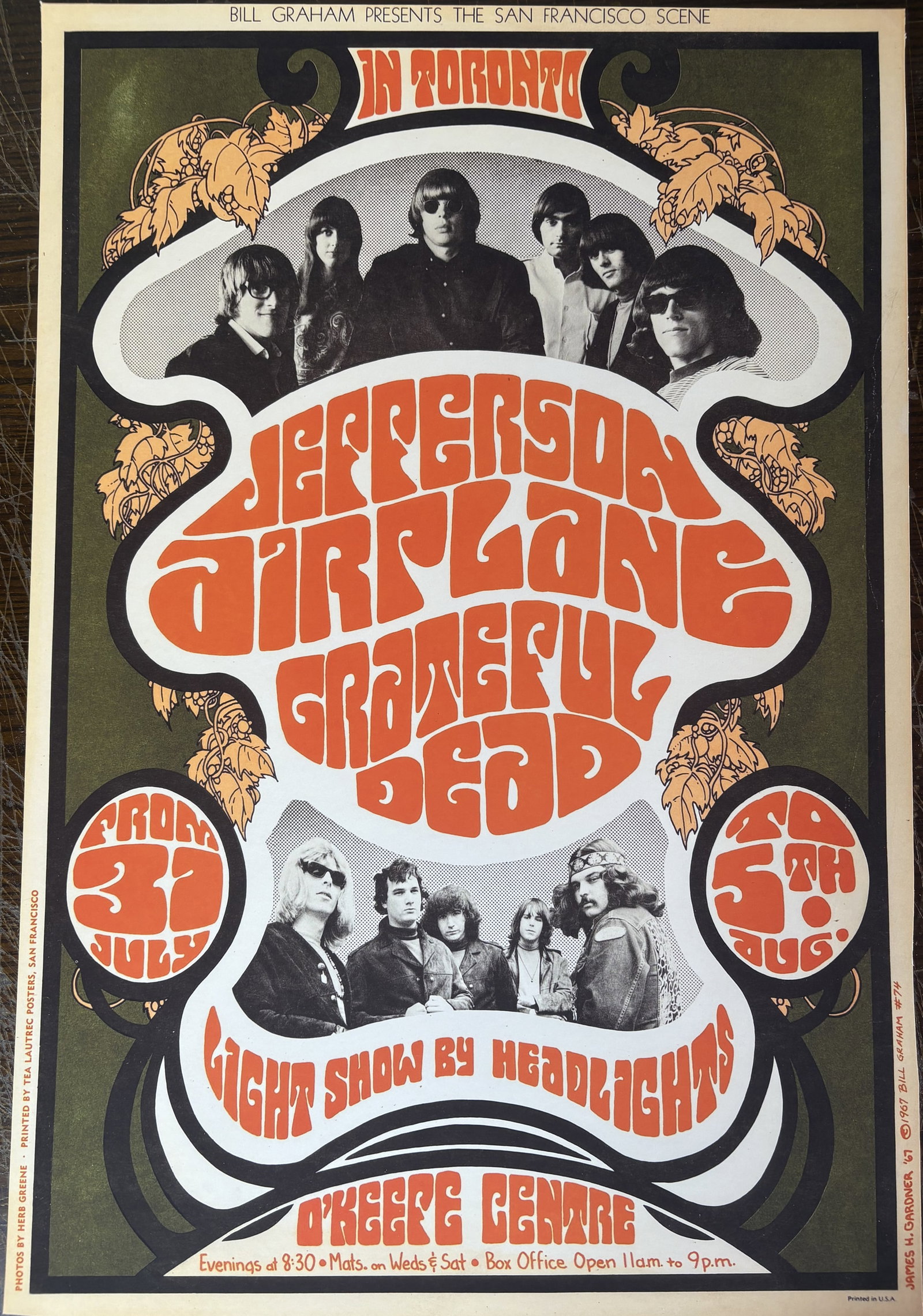 GRATEFUL DEAD 'JEFFERSON AIRPLANE' CONCERT POSTER (1 of 3)