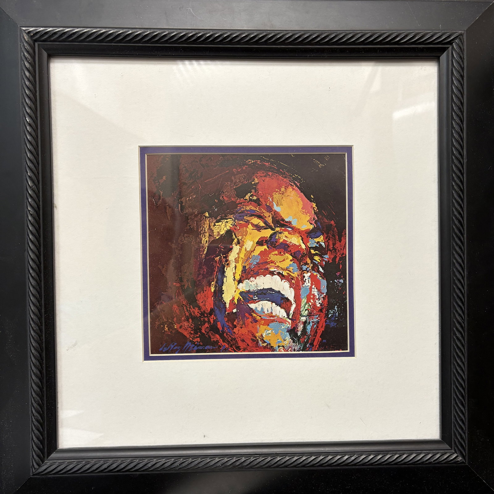 LEROY NEIMAN 'PURPLE FLOWERS & BLACK CAT' ACRYLIC ON BOARD (1 of 2)