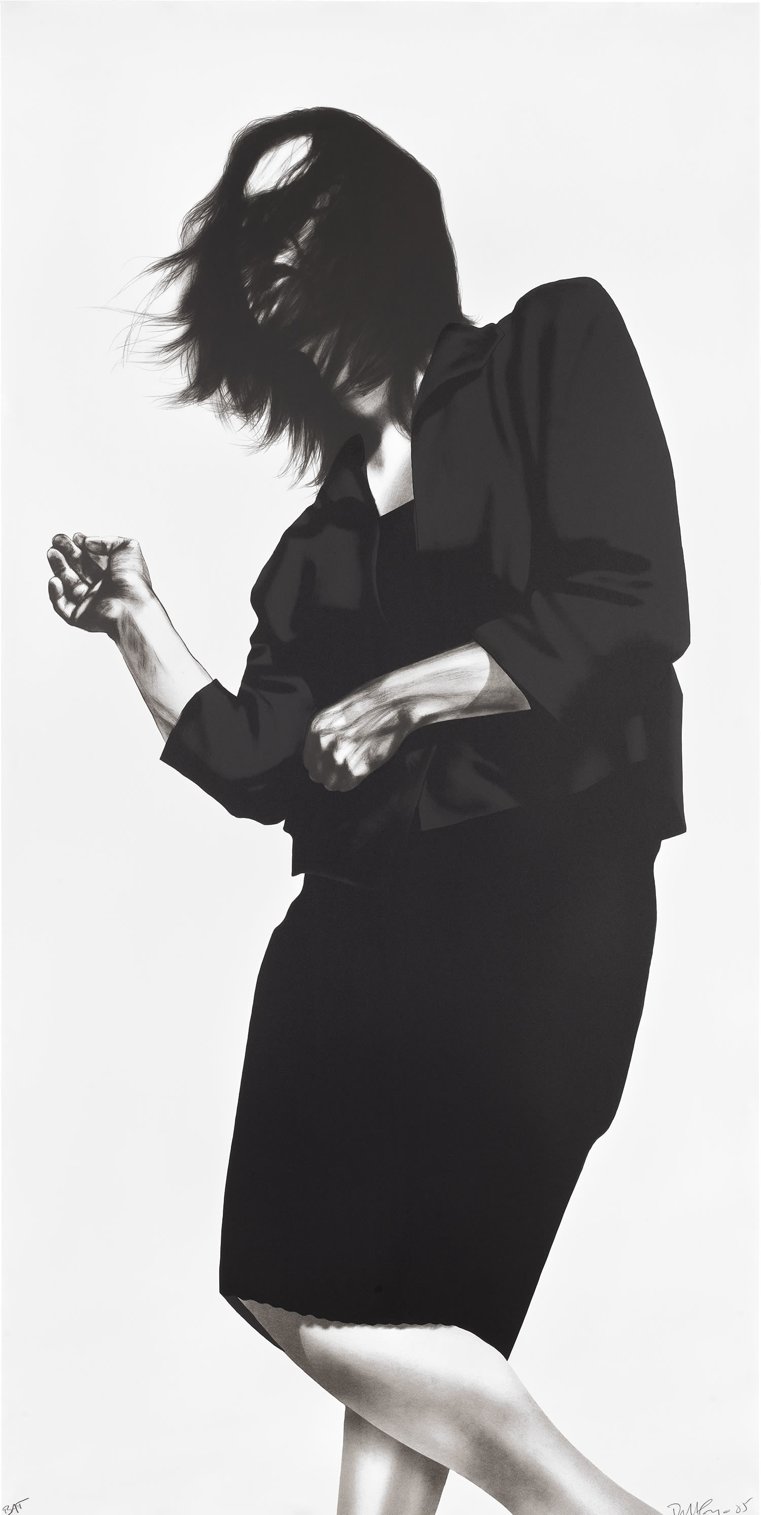 ROBERT LONGO GRETCHEN PRINT: Robert Longo Gretchen Oversized Print measuring at 36x72 inches. Plate signed in the corner. Printed later.